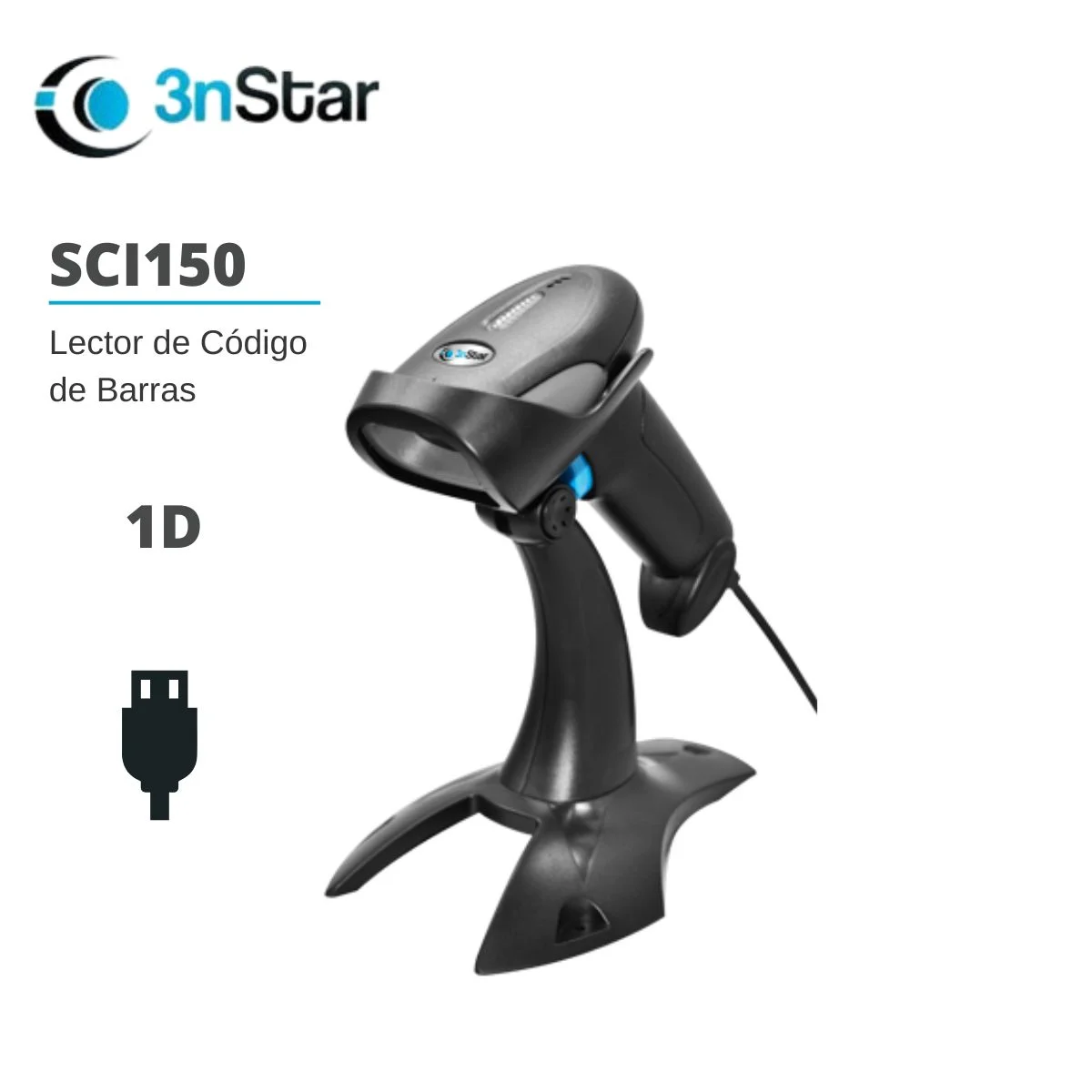 LECTOR DE CODIGO DE BARRAS 3nSTAR SCI150 1D | USB |IMAGER