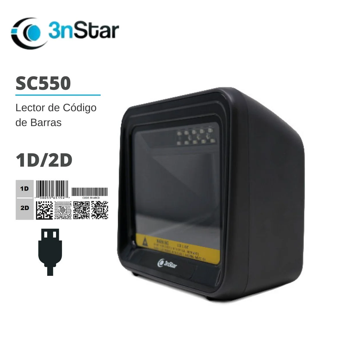 LECTOR CODIGO DE BARRAS 3nSTAR SC550 1D |2D |OMNI-DIREC.