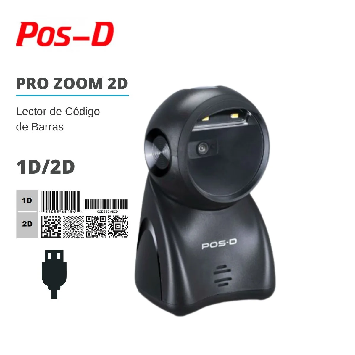 LECTOR CODIGO DE BARRA POS-D PRO ZOOM 1D|2D |OMNI-DIREC