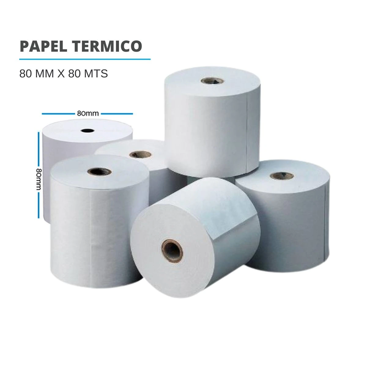 PAPEL TERMICO 80MMx80MTS CAJA x 20 ROLLOS